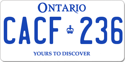 ON license plate CACF236