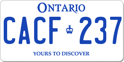 ON license plate CACF237