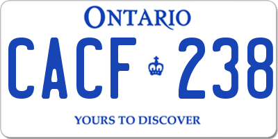 ON license plate CACF238