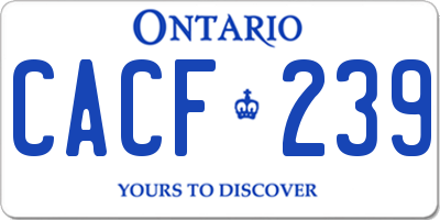 ON license plate CACF239