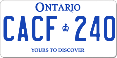 ON license plate CACF240