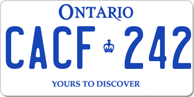 ON license plate CACF242