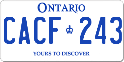 ON license plate CACF243