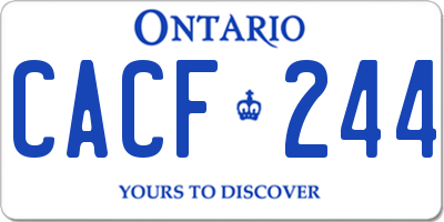 ON license plate CACF244