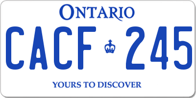 ON license plate CACF245