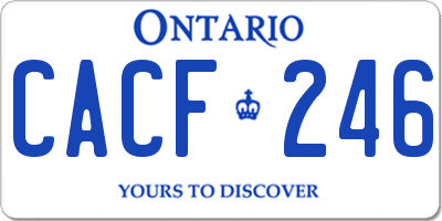 ON license plate CACF246