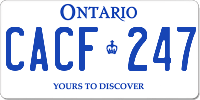 ON license plate CACF247