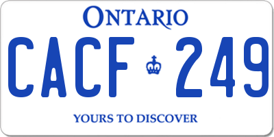 ON license plate CACF249