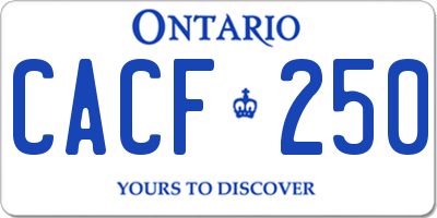 ON license plate CACF250