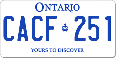 ON license plate CACF251