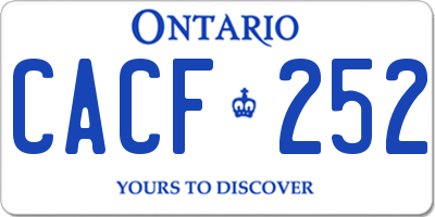 ON license plate CACF252