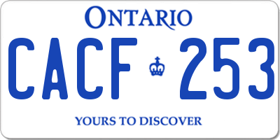 ON license plate CACF253