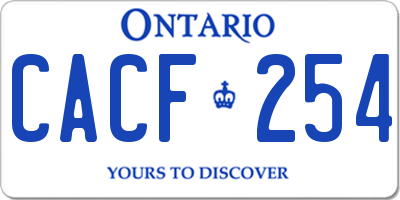 ON license plate CACF254