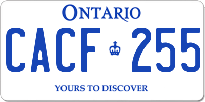 ON license plate CACF255