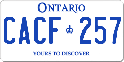 ON license plate CACF257