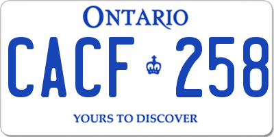 ON license plate CACF258