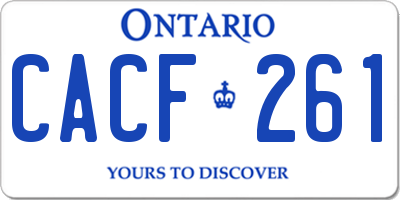 ON license plate CACF261