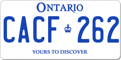 ON license plate CACF262