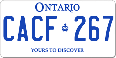 ON license plate CACF267