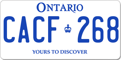 ON license plate CACF268