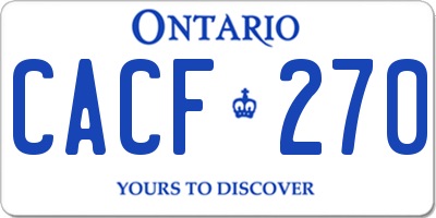 ON license plate CACF270