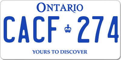 ON license plate CACF274