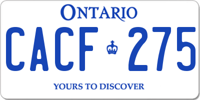 ON license plate CACF275