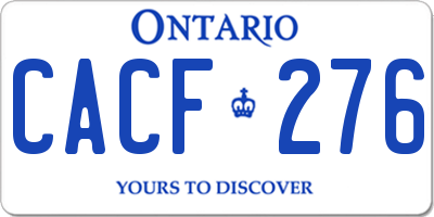 ON license plate CACF276