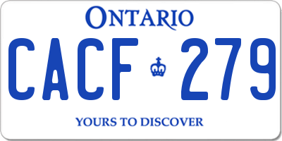 ON license plate CACF279