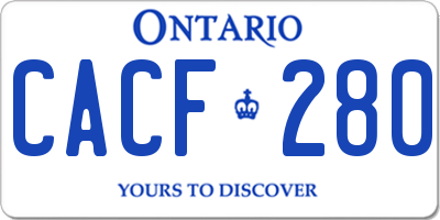 ON license plate CACF280