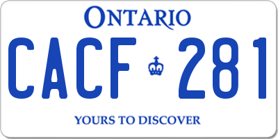 ON license plate CACF281