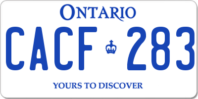 ON license plate CACF283