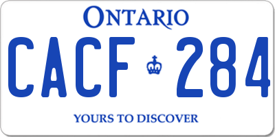 ON license plate CACF284