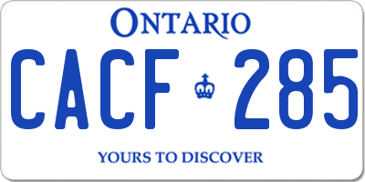 ON license plate CACF285