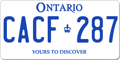 ON license plate CACF287