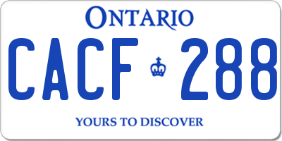 ON license plate CACF288