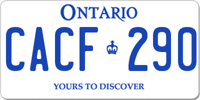 ON license plate CACF290