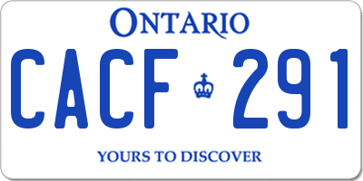 ON license plate CACF291