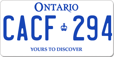 ON license plate CACF294