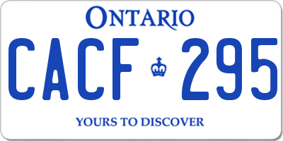 ON license plate CACF295