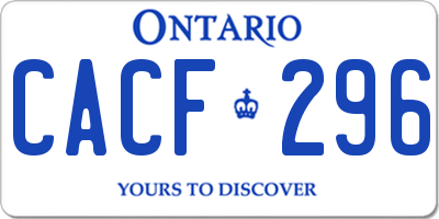 ON license plate CACF296