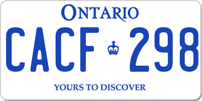 ON license plate CACF298