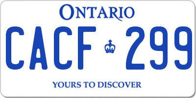 ON license plate CACF299