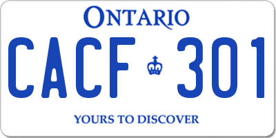 ON license plate CACF301