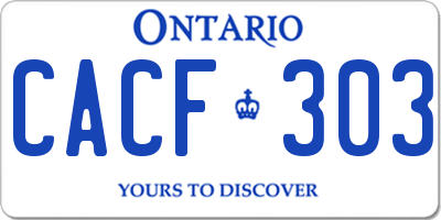 ON license plate CACF303