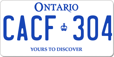 ON license plate CACF304