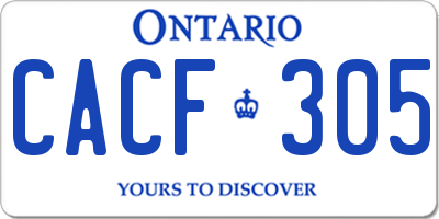 ON license plate CACF305