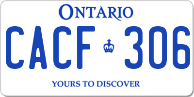 ON license plate CACF306