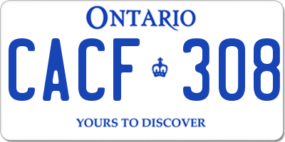 ON license plate CACF308