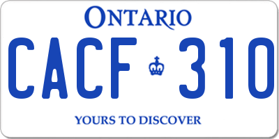 ON license plate CACF310